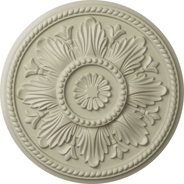 Ekena Millwork Edinburgh Ceiling Medallion (Fits Canopies up to 5 1/4"), Hand-Painted Clear Yellow, 18"OD x 1 3/4"P CM18EDCYF - main